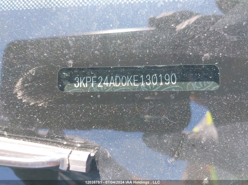 2019 Kia Forte VIN: 3KPF24AD0KE130190 Lot: 12035751