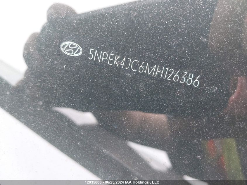 2021 Hyundai Sonata N Line VIN: 5NPEK4JC6MH126386 Lot: 12035805