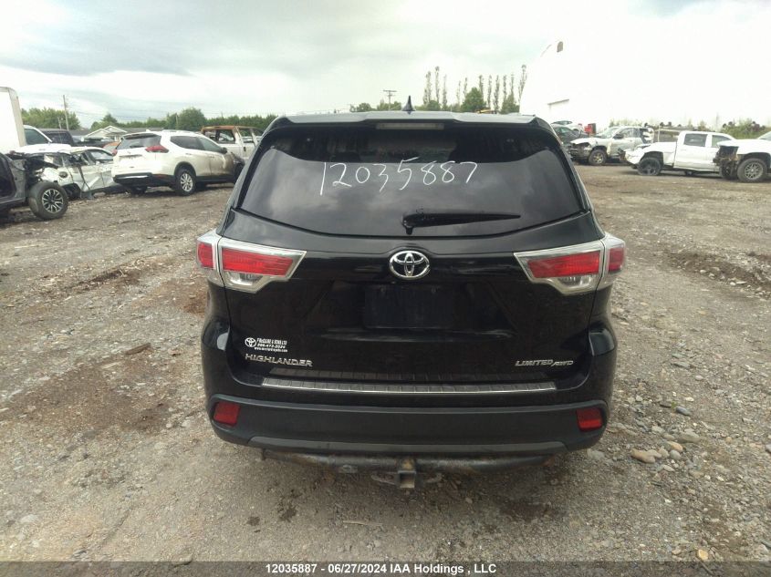 2014 Toyota Highlander Limited VIN: 5TDDKRFH6ES008198 Lot: 12035887