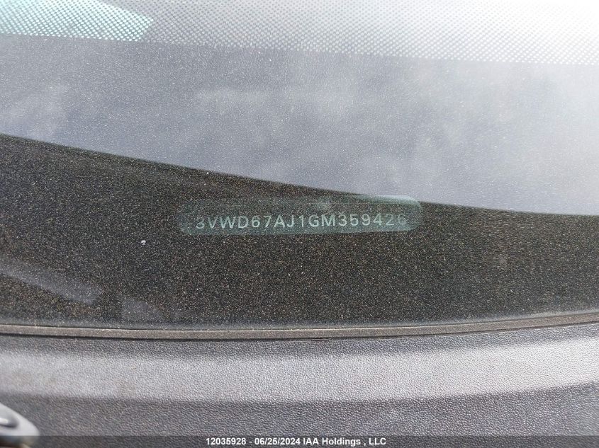 2016 Volkswagen Jetta VIN: 3VWD67AJ1GM359426 Lot: 12035928