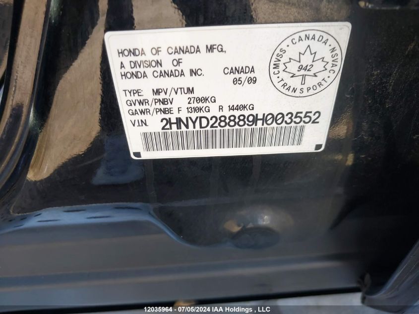 2HNYD28889H003552 2009 Acura Mdx