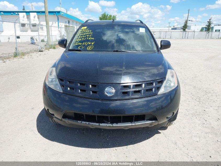2004 Nissan Murano Sl/Se VIN: JN8AZ08W04W326195 Lot: 12035983