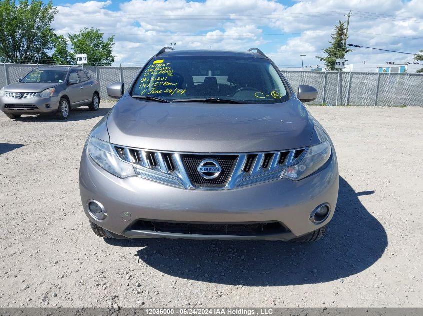 2010 Nissan Murano Sl VIN: JN8AZ1MW9AW130201 Lot: 12036000