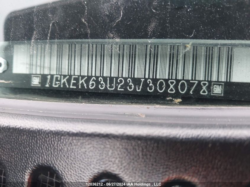 2003 GMC Yukon VIN: 1GKEK63U23J308078 Lot: 12036212