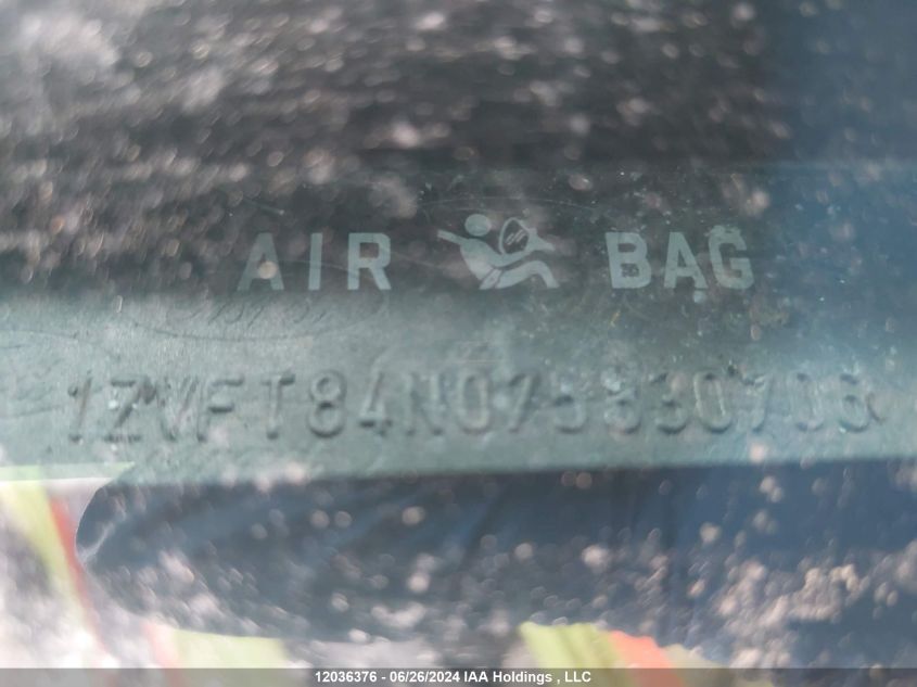 2007 Ford Mustang VIN: 1ZVFT84N075330706 Lot: 12036376