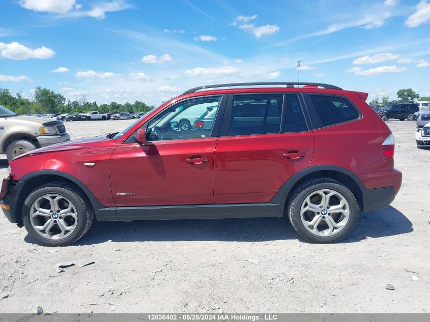 2009 BMW X3 VIN: WBXPC93409WJ24534 Lot: 12036402