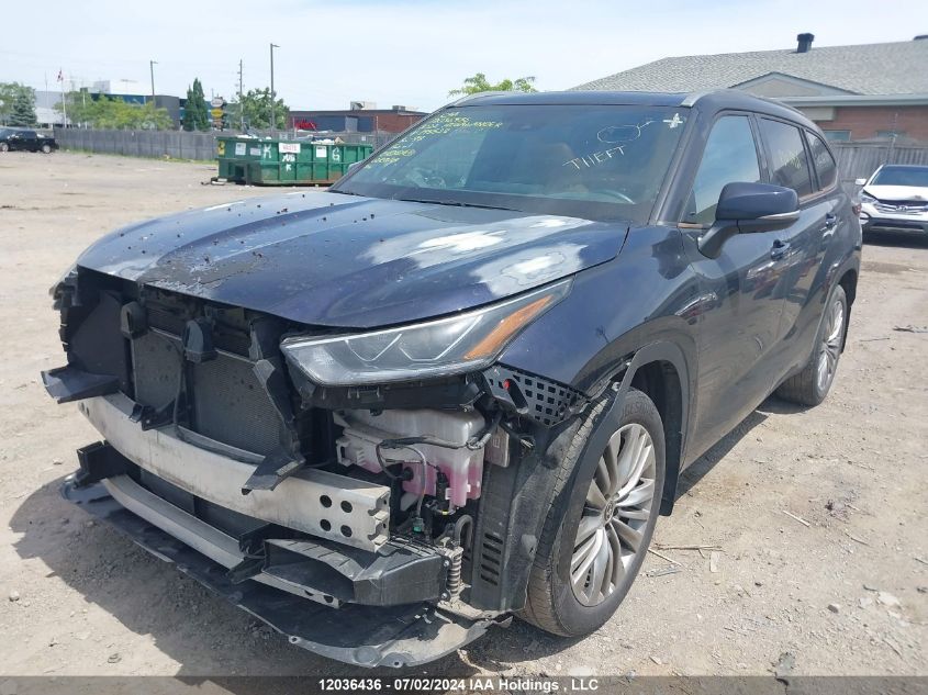 2022 Toyota Highlander Limited VIN: 5TDFZRBHXNS195522 Lot: 12036436