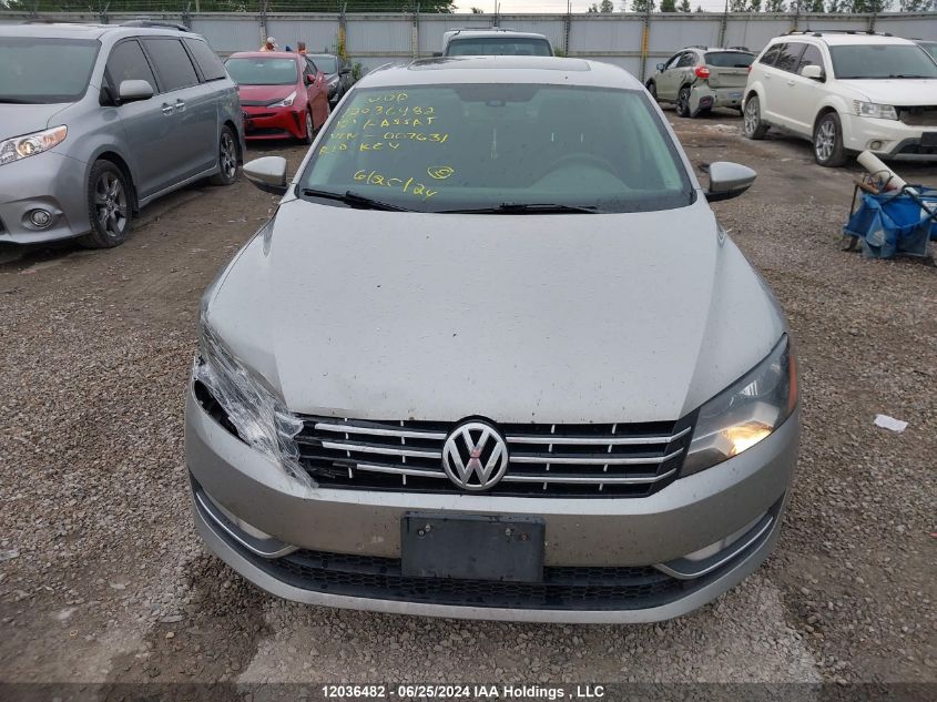 2012 Volkswagen Passat VIN: 1VWCN7A32CC007631 Lot: 12036482