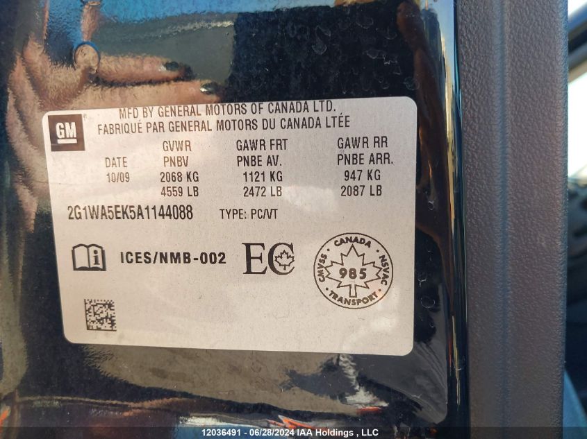 2010 Chevrolet Impala Ls VIN: 2G1WA5EK5A1144088 Lot: 12036491