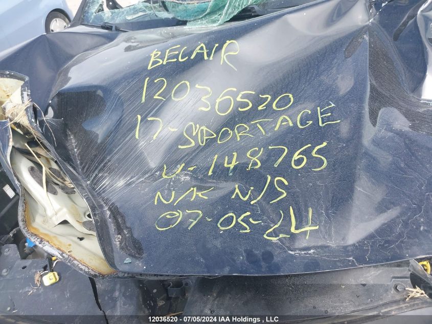 2017 Kia Sportage VIN: KNDPMCAC4H7148765 Lot: 12036520