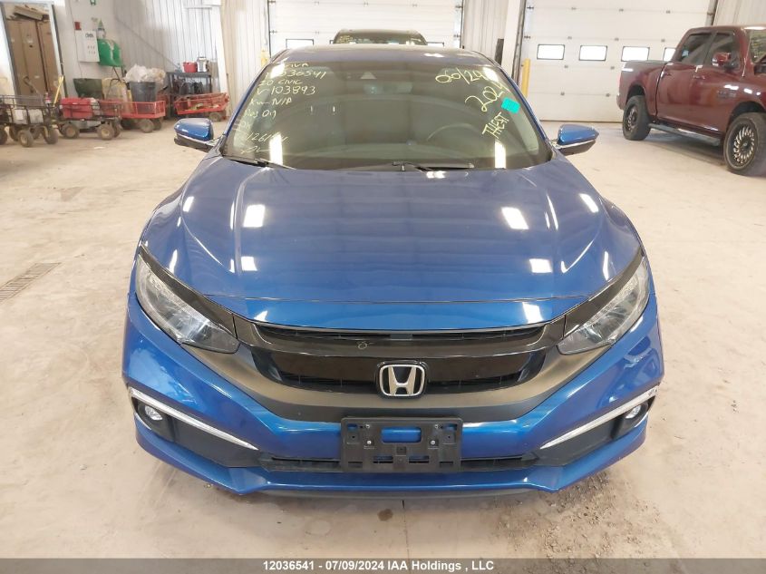 2020 Honda Civic Sedan VIN: 2HGFC1F9XLH103893 Lot: 12036541