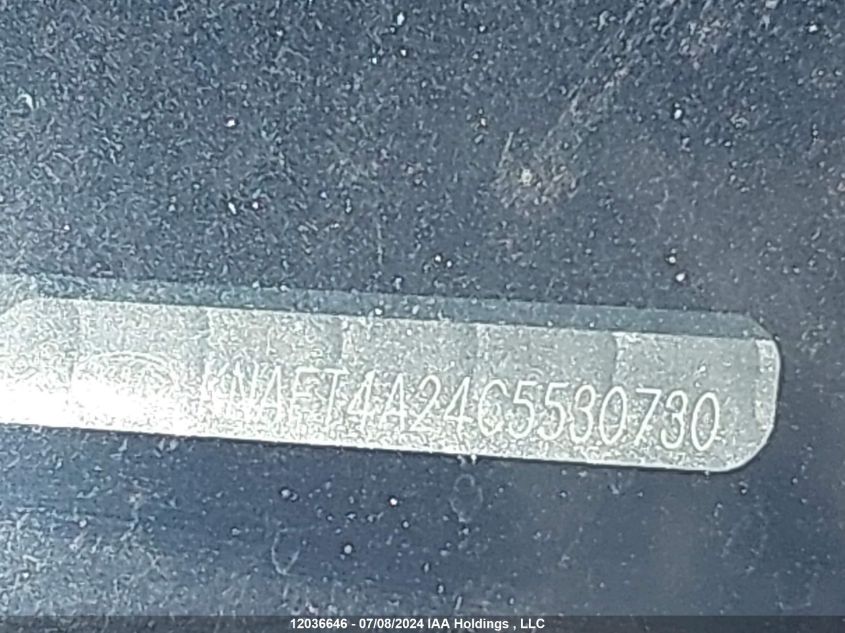 2012 Kia Forte VIN: KNAFT4A24C5530730 Lot: 12036646