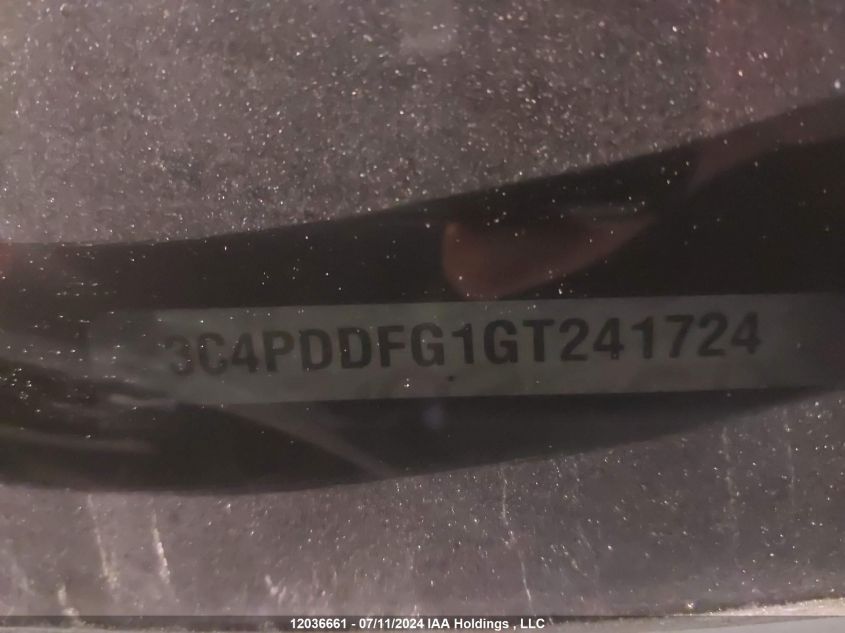 2016 Dodge Journey R/T VIN: 3C4PDDFG1GT241724 Lot: 12036661