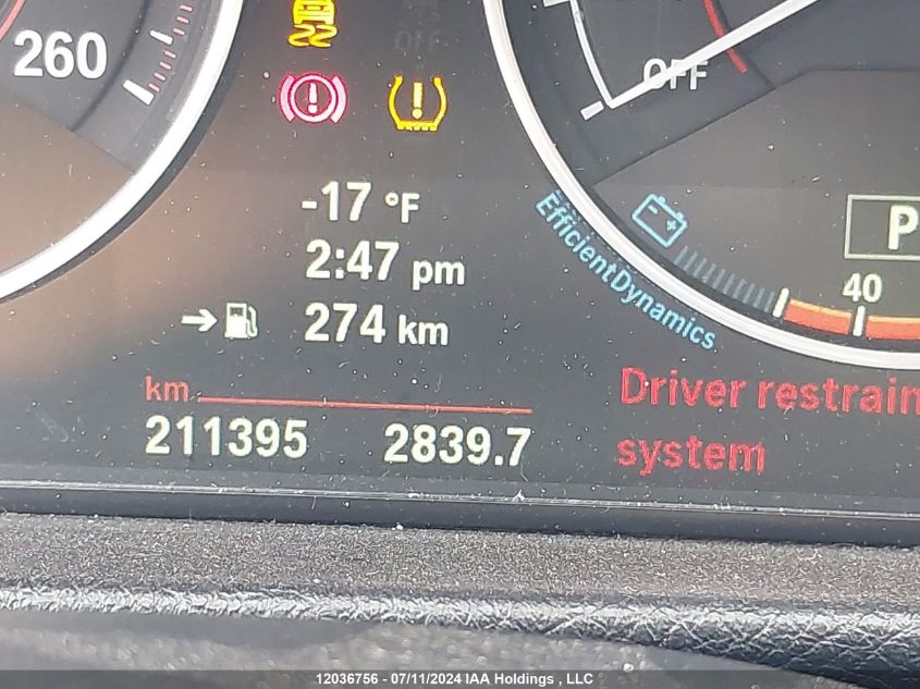 2013 BMW 335 Xi VIN: WBA3B9C57DJ437087 Lot: 12036756