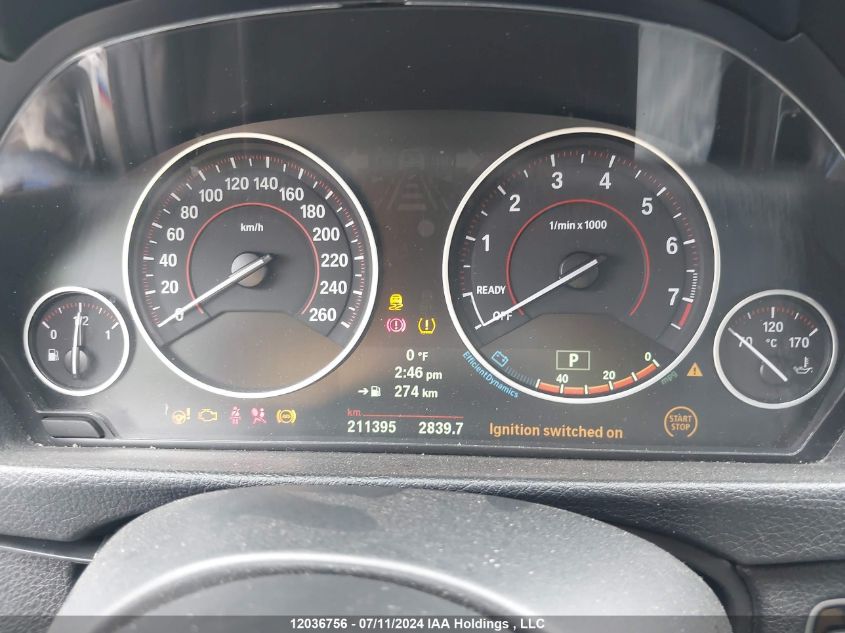 2013 BMW 335 Xi VIN: WBA3B9C57DJ437087 Lot: 12036756