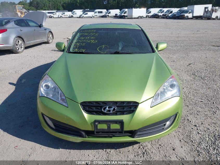 2011 Hyundai Genesis Coupe 2.0T VIN: KMHHT6KD5BU058240 Lot: 12036773