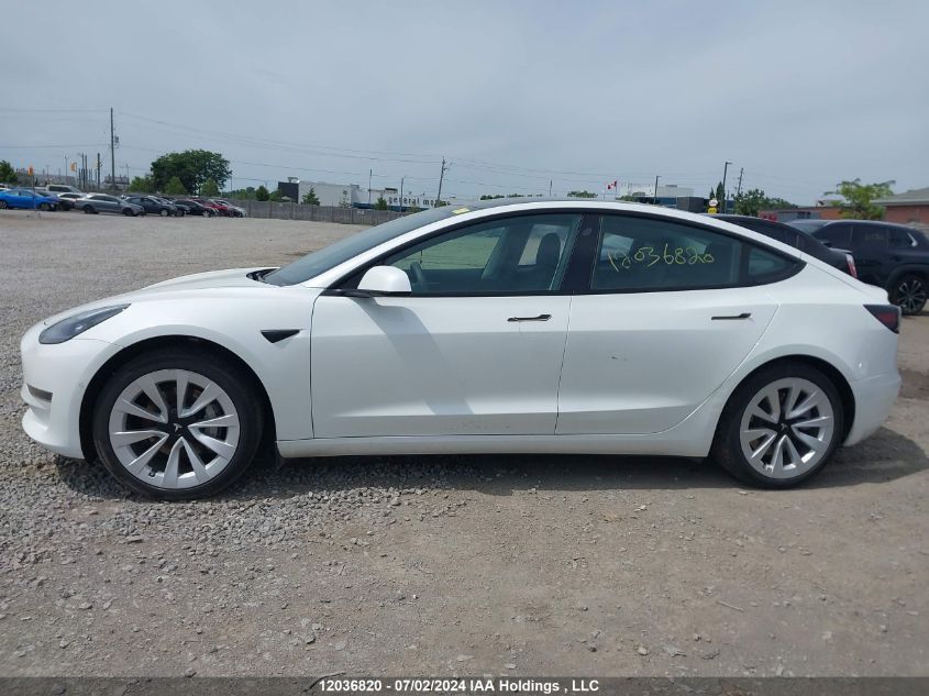 2022 Tesla Model 3 VIN: 5YJ3E1EB3NF129583 Lot: 12036820