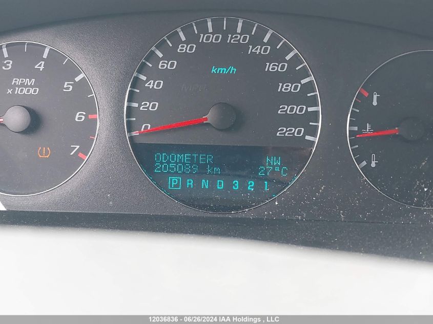 2007 Chevrolet Impala Ltz VIN: 2G1WU58R079346394 Lot: 12036836