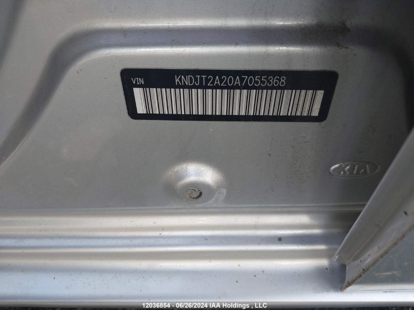 2010 Kia Soul VIN: KNDJT2A20A7055368 Lot: 12036854