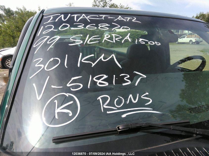 1999 GMC New Sierra 1500 VIN: 1GTEC14W9XE518137 Lot: 12036870