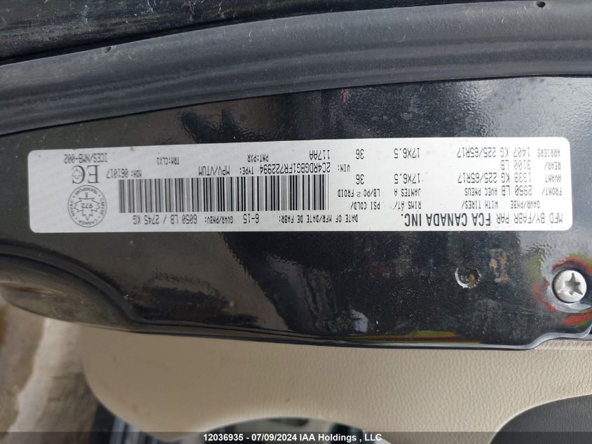 2015 Dodge Grand Caravan Se VIN: 2C4RDGBG1FR722994 Lot: 12036935