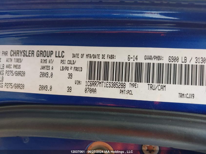 2014 Ram 1500 Sport VIN: 1C6RR7MT1ES385288 Lot: 12037061