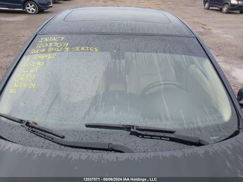 2008 BMW 3 Series VIN: WBAVA335X8K055452 Lot: 12037071