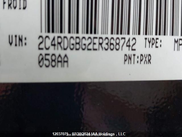 2014 Dodge Grand Caravan Se VIN: 2C4RDGBG2ER368742 Lot: 12037075