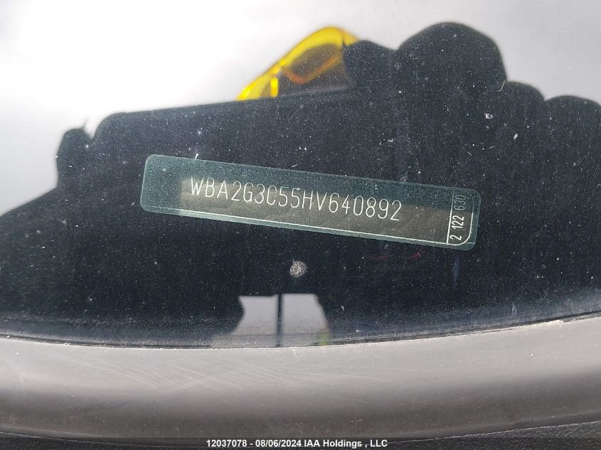 2017 BMW 2 Series VIN: WBA2G3C55HV640892 Lot: 12037078