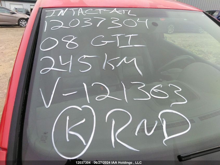 2008 Volkswagen Gti VIN: WVWEV71K28W121363 Lot: 12037304