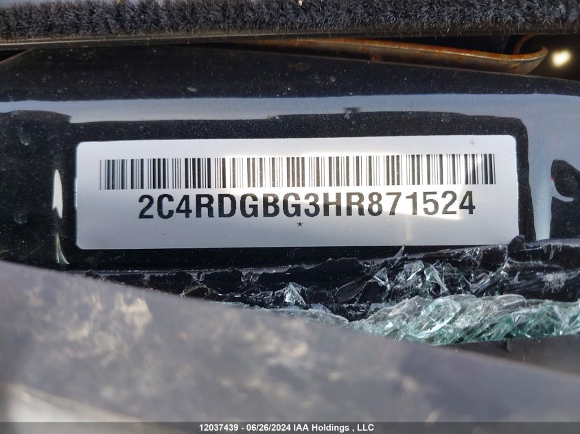 2017 Dodge Grand Caravan Se VIN: 2C4RDGBG3HR871524 Lot: 12037439