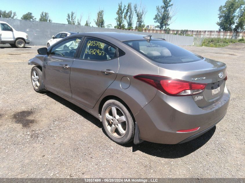 2014 Hyundai Elantra VIN: 5NPDH4AE5EH542927 Lot: 12037488