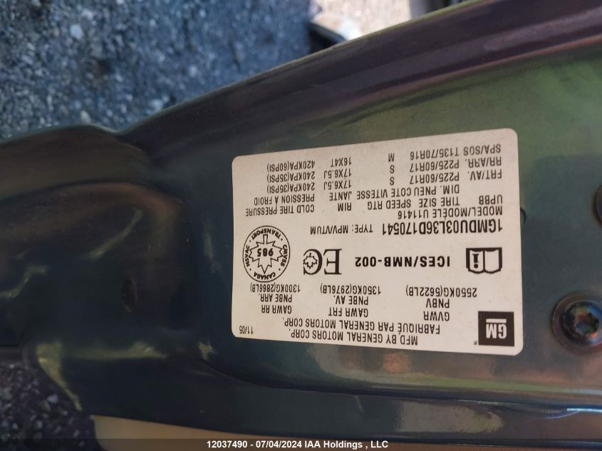 2006 Pontiac Montana Sv6 VIN: 1GMDU03L36D170541 Lot: 12037490