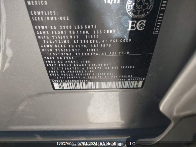 2024 Volkswagen Tiguan S VIN: 3VVFB7AX0RM042642 Lot: 12037505