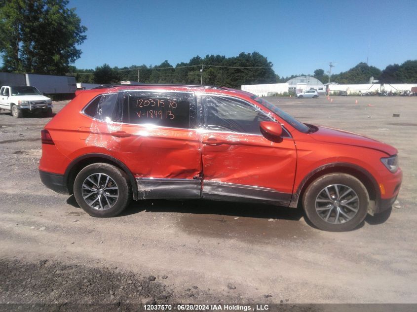 2018 Volkswagen Tiguan VIN: 3VV2B7AX9JM184913 Lot: 12037570