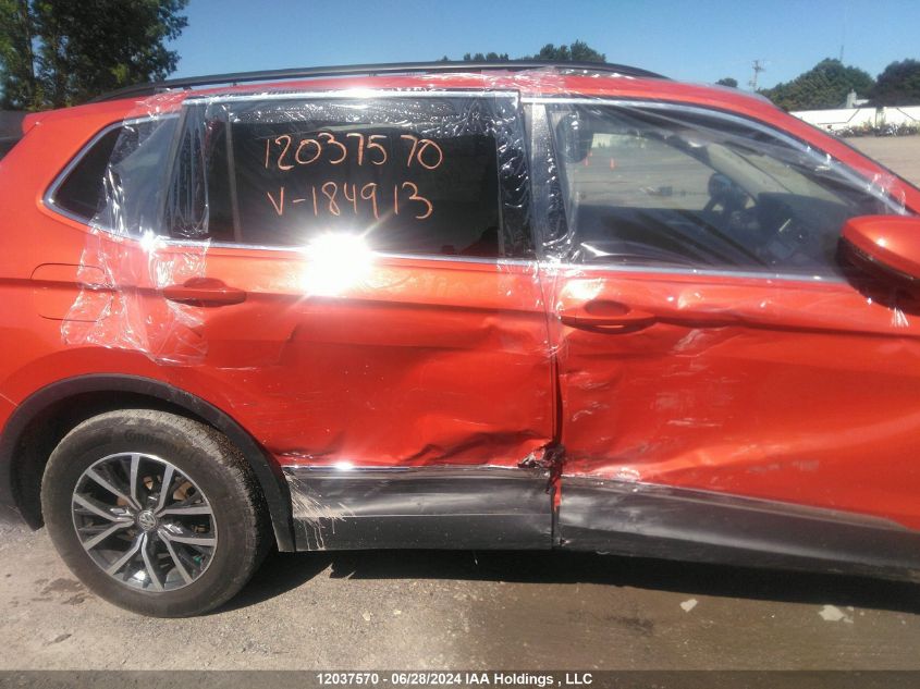 2018 Volkswagen Tiguan VIN: 3VV2B7AX9JM184913 Lot: 12037570