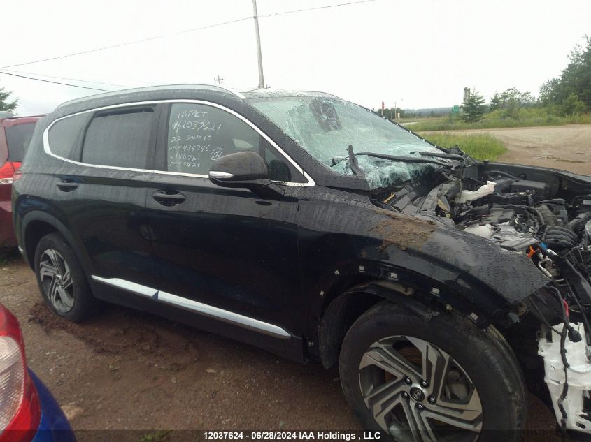 2022 Hyundai Santa Fe Sel VIN: 5NMS3DAJ9NH434746 Lot: 12037624