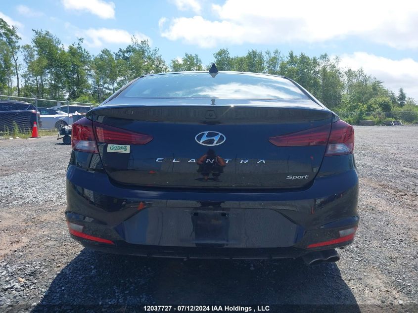 2019 Hyundai Elantra Sport VIN: KMHD04LB8KU824292 Lot: 12037727