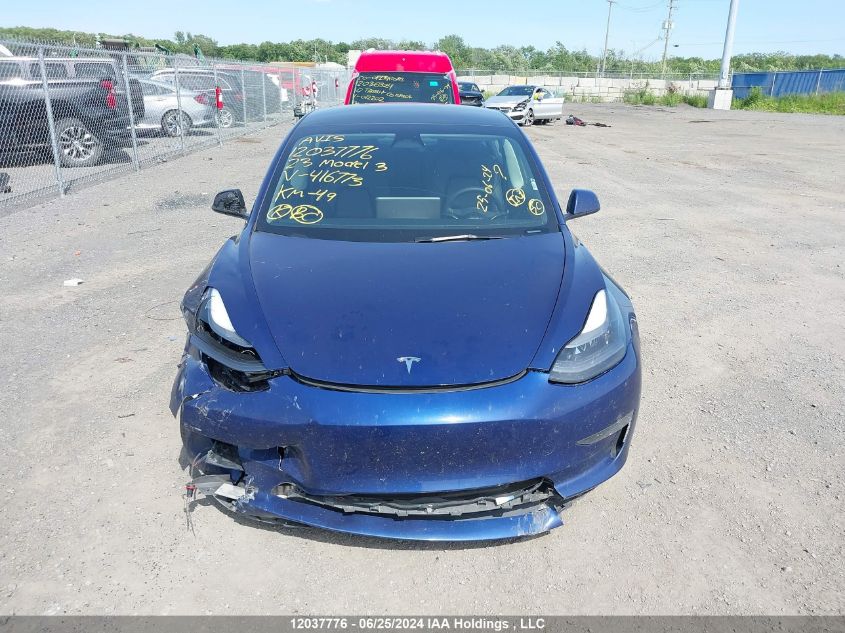 2023 Tesla Model 3 VIN: 5YJ3E1EB4PF416773 Lot: 12037776