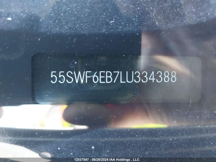 2020 Mercedes-Benz C-Class VIN: 55SWF6EB7LU334388 Lot: 12037847