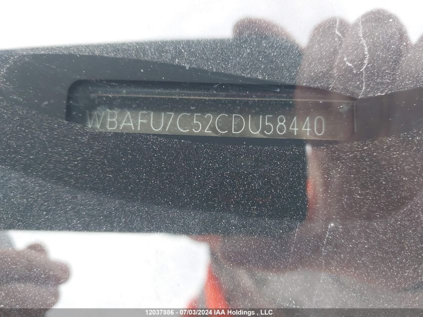 2012 BMW 535I VIN: WBAFU7C52CDU58440 Lot: 12037886