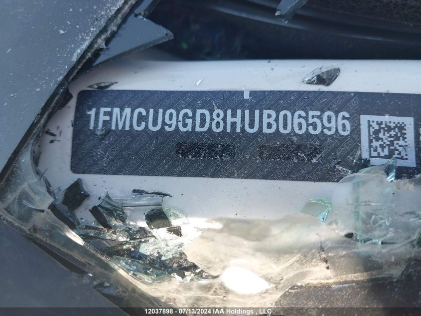 2017 Ford Escape Se VIN: 1FMCU9GD8HUB06596 Lot: 12037898
