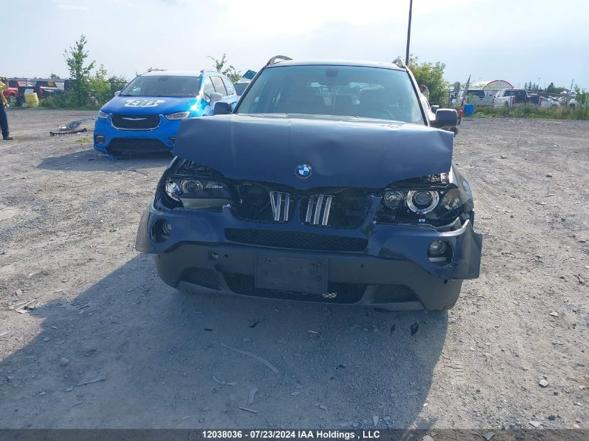 2007 BMW X3 3.0I VIN: WBXPC93407WJ01445 Lot: 12038036