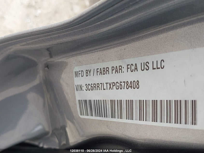 2023 Ram 1500 Classic Slt VIN: 3C6RR7LTXPG678408 Lot: 12038110