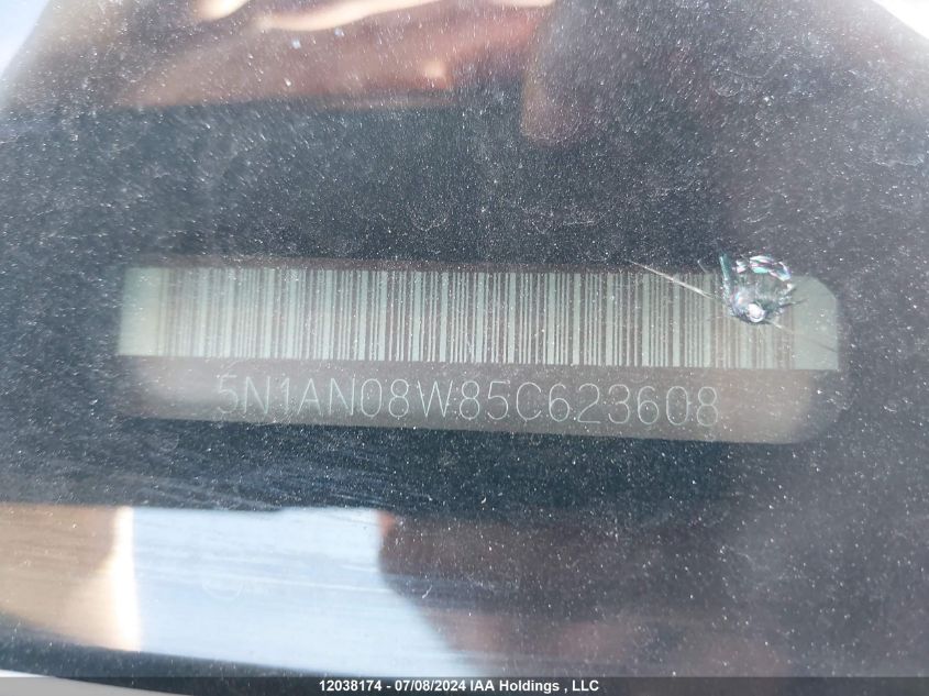 2005 Nissan Xterra Off Road/S/Se VIN: 5N1AN08W85C623608 Lot: 12038174