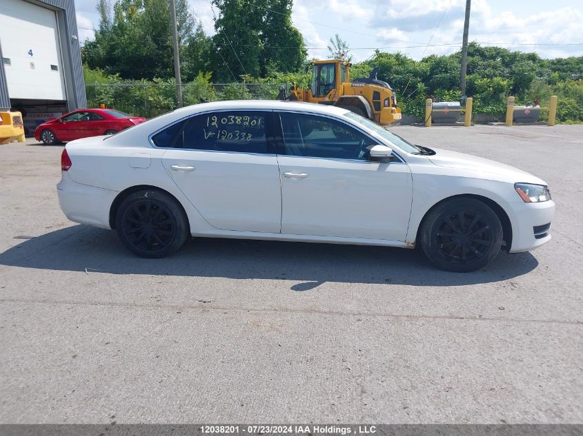 2013 Volkswagen Passat Se VIN: 1VWBH7A34DC120338 Lot: 12038201