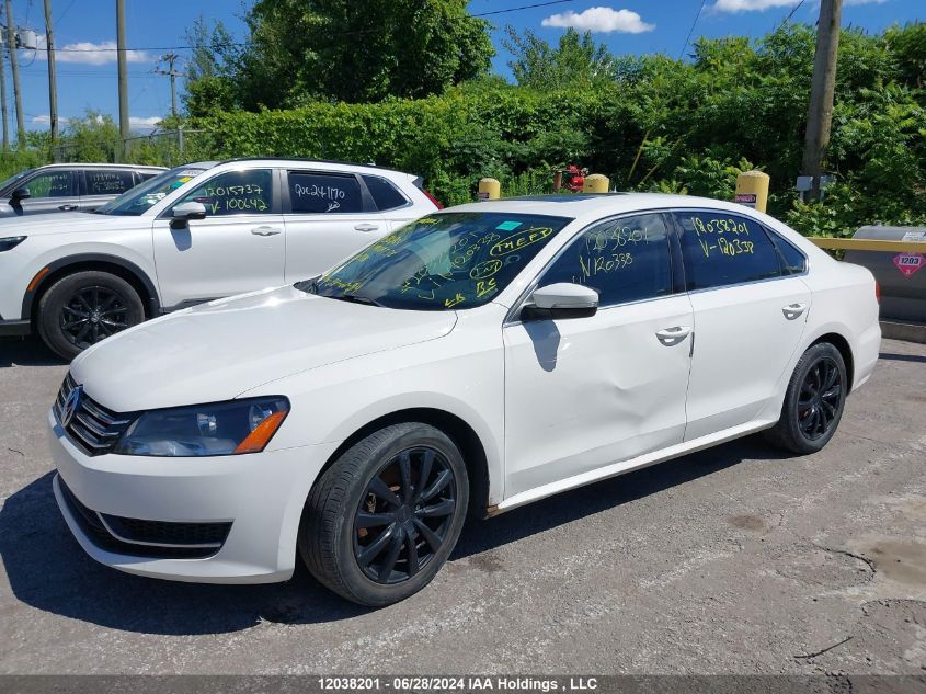 2013 Volkswagen Passat Se VIN: 1VWBH7A34DC120338 Lot: 12038201