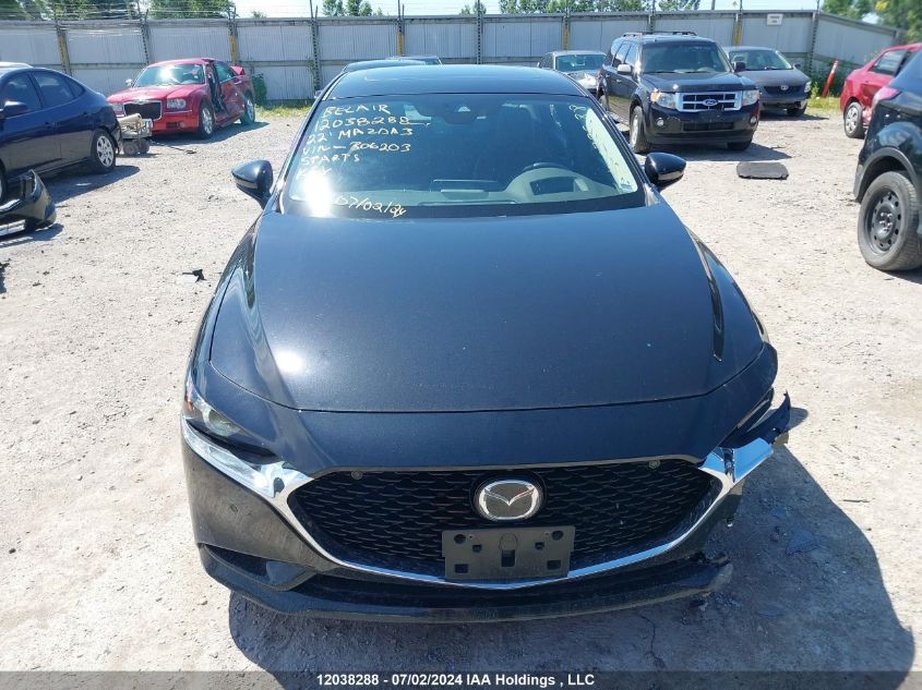 2022 Mazda Mazda3 VIN: 3MZBPBDL0NM306203 Lot: 12038288
