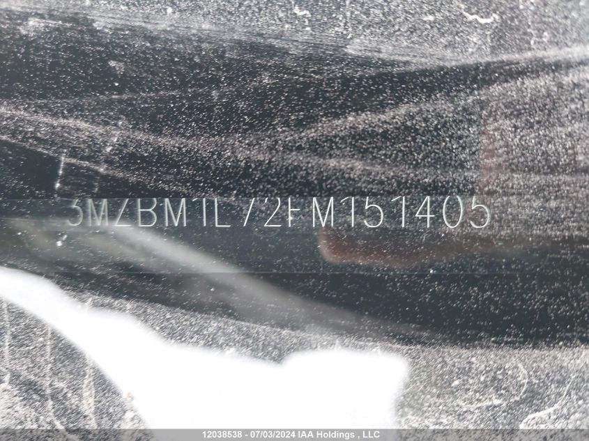 2015 Mazda Mazda3 VIN: 3MZBM1L72FM151405 Lot: 12038538