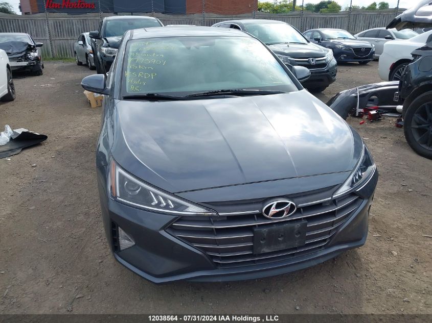 2019 Hyundai Elantra Luxury VIN: KMHD84LF3KU775904 Lot: 12038564